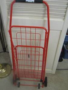 lot 85 image: red foldable grocery cart
