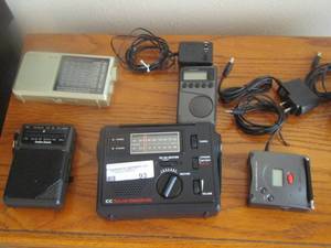 lot 93 image: various hand held radios, cassette players plus
