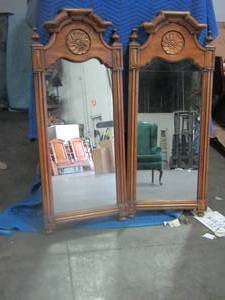 lot 64 image: Beautiful mirrors qty 2 real wood   56 X 22