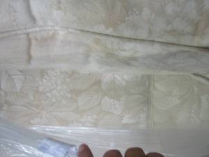 lot 60 image: Norwalk hand crafted tan floral couch, very nice condition, wrapped from movers  - Clean,,,,,