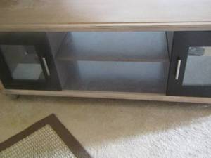 lot 9 image: TV stand with storage very nice, size- 602417