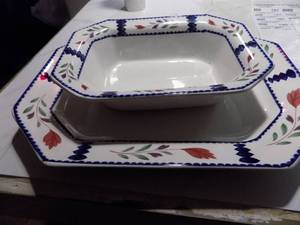 lot 209 image: Real English Iron Stone Adams China   OBLONG SERVING BOWL & PLATTER