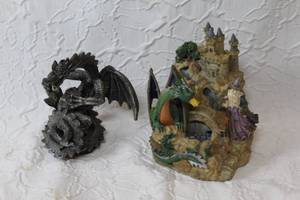 lot 47 image: To dragon collectible figures one has a missing wing
