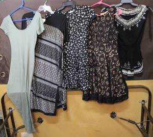 lot 123 image: Lot of dresses ranging in sizes from small to medium brands like City studiosjust pollyBeige and more