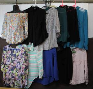 lot 126 image: Blouses ranging in size  small to XL mix of brands like naked zebraambiancesopranomine and  more see pictures