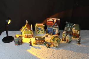 lot 141 image: Lot of houses and shops with a light