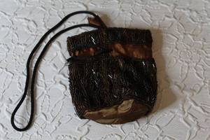 lot 148 image: Black Beaded Bag Drawstring