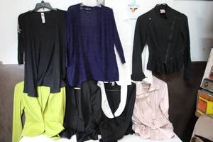lot 171 image: Women  dress shirts and more see pictures ranging in sizes medium to small