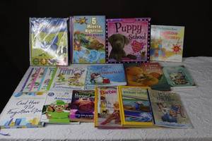 lot 205 image: Lot of kids books along with a learning book set top left