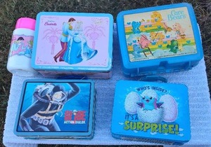 lot 281 image: lunch boxs one with thermos see pic.