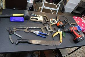 lot 292 image: Mixed lot of tools rubber mallet clamps and so much more see pictures