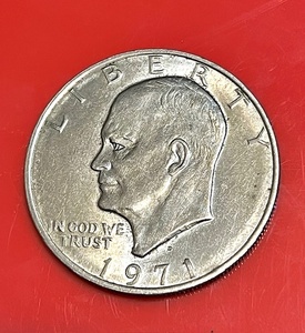 lot 10 image: Type 2 Friendly Eagle 1971-D Eisenhower Dollar WRepunched Mint Mark (RPM) &amp Full Left to Right Die Crack - Almost Uncirculated (AU)