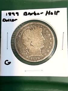 lot 7 image: 1898 Silver Barber Half-Dollar
