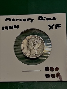lot 25 image: 1944 Silver Mercury Dime - DDODDR