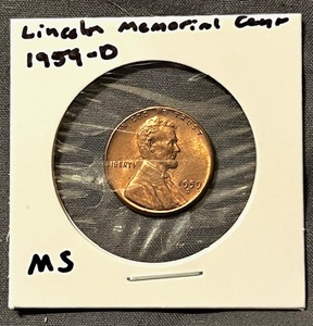lot 27 image: Mint State (MS) 1959-D Lincoln Memorial Cent