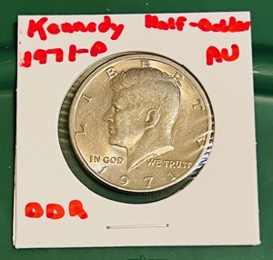 lot 55 image: 1971-D Kennedy Half-Dollar (AU) - Double Die Reverse (DDR)
