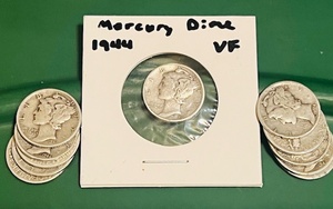 lot 63 image: Eleven (11) Up to VF Silver Mercury Dimes (Bid is times the quantity of 11)