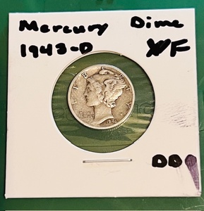 lot 65 image: 1965-D Silver Mercury Dime (XF) DDO