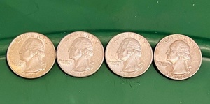 lot 59 image: Four (4) 1964 Silver Washington Quarters (Bid is times the quantity of 4)