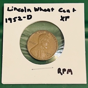 lot 86 image: 1952-D Lincoln Wheat Cent WRPM Error