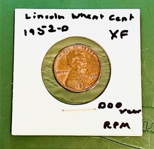 lot 88 image: 1952-D Lincoln Wheat Cent W Double Die Date &amp RPM Errors