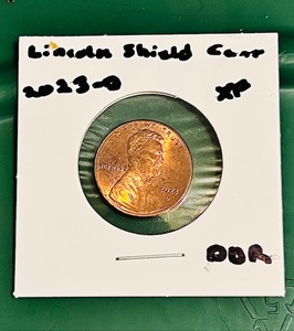 lot 92 image: 2023-D Lincoln Shield Cent W Beautiful Double Die Strike on Reverse ONE CENT and Banner.&nbsp
