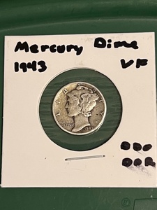 lot 98 image: 1943 Silver Mercury Dime W IN COD WE TRUST &amp DDR Errors