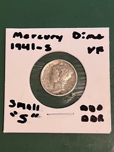 lot 99 image: 1941-S Mercury Dime Small S Variation WDDO &amp DDR Errors