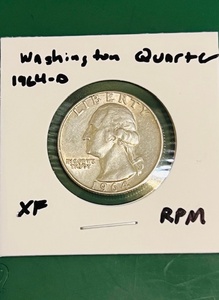 lot 102 image: 1964-D Washington Quarter WRPM Error