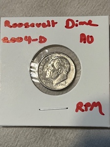 lot 113 image: 2004-D Roosevelt Dime WRPM Error