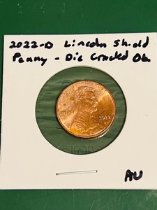 lot 133 image: 2022-D Lincoln Shield Cent WLamination Error