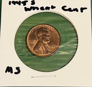 lot 136 image: 1945-S UncirculatedMint State Lincoln Wheat Cent