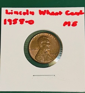 lot 138 image: 1958-D UncirculatedMint State Lincoln Wheat Cent