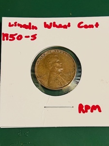 lot 139 image: 1950-S Lincoln Wheat Cent WRPM Error