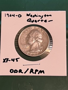 lot 159 image: 1964-D Silver Washington Quarter WDDR &amp RPM Errors