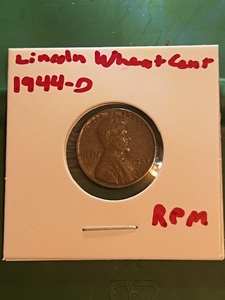 lot 163 image: 1944-D Lincoln Wheat Cent W Classic Repunched Mint Mark (RPM) Error