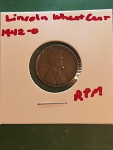 lot 164 image: 1942-D Lincoln Wheat Cent W RPM Error