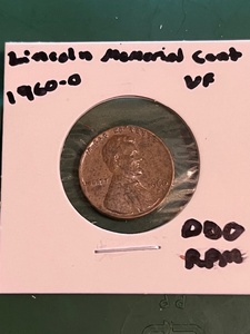 lot 178 image: 1960-D Lincoln Memorial Cent W DDO &amp RPM Errors