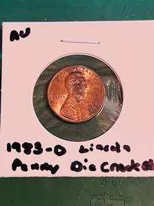 lot 180 image: 1983-D Lincoln Memorial Cent WDie Crack &amp Lamination andor Annealing Errors
