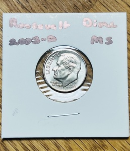 lot 183 image: 2003-D UncirculatedMint State Roosevelt Dime