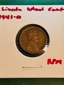 lot 198 image: 1941-D Lincoln Wheat Cent W RPM Error