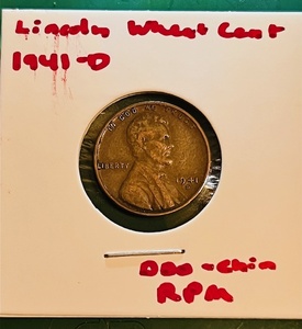 lot 200 image: 1941-D Lincoln Wheat Cent W RPM &  Double Die Chin Errors