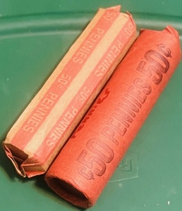 lot 30 image: JUST ADDED Two (2) Rolls of 1940s Lincoln Wheat Pennies