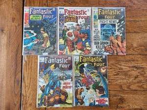 lot 77 image: Marvel Comics - Fantastic Four 15 cent - #90, 91, 92, 93, 94 - Do not open stickers are not on comic
