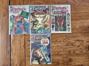 lot 89 image: Marvel Comics - Fantastic Four 12 cent - #51, 53, 54, 55 - Do not open stickers are not on comic
