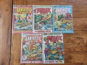 lot 83 image: Marvel Comics - Fantastic Four 20 cent - #125, 126, 127, 128, 129