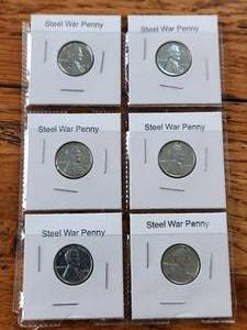 lot 119 image: Selection of 1943 steel pennies - penny