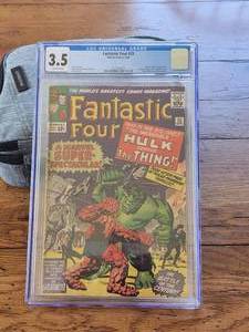 lot 31 image: Marvel Comics - Fantastic Four #25 - 464 - Hulk Vs. Thing - Captain America 2nd appearance - Graded 3.5 - rare