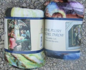 lot 53 image: New beautiful throw angel blankets qty 2 never used