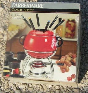 lot 76 image: Faber ware 16 piece Fondue set NIB$$$$$